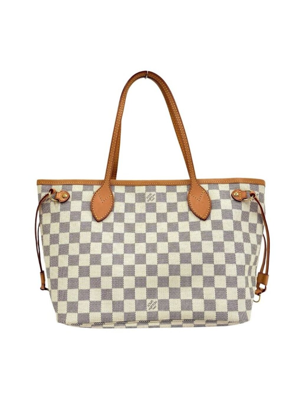 Louis Vuitton Damier Azur Neverfull PM Tote Bag Navy White